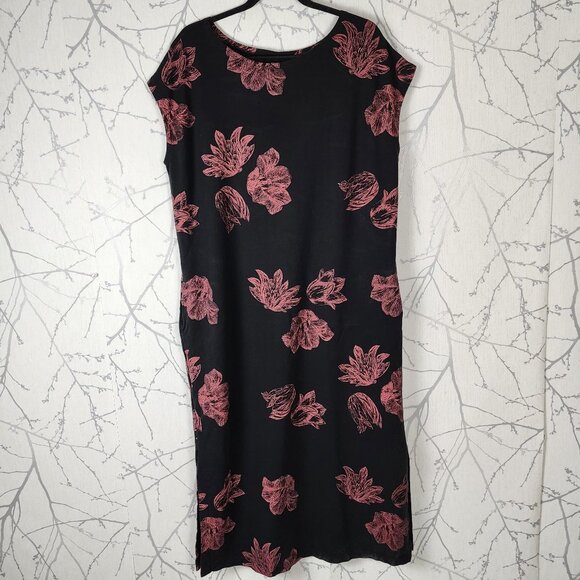 Smoking Lily Dresses & Skirts - Smoking Lily Dark Floral Handmade Bamboo Cotton Midi Dress